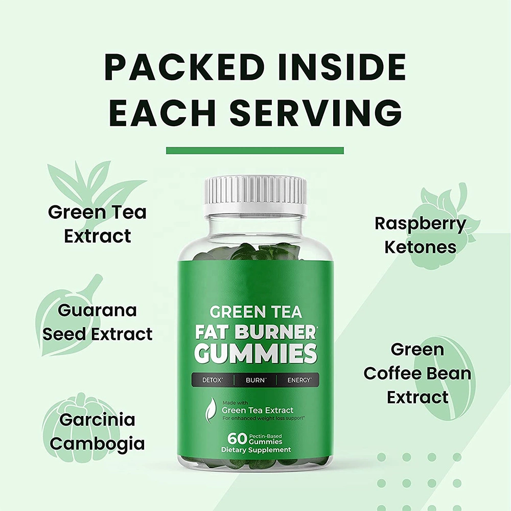 Etiqueta privada Turmeric té Verde Collagen Gummies veganos