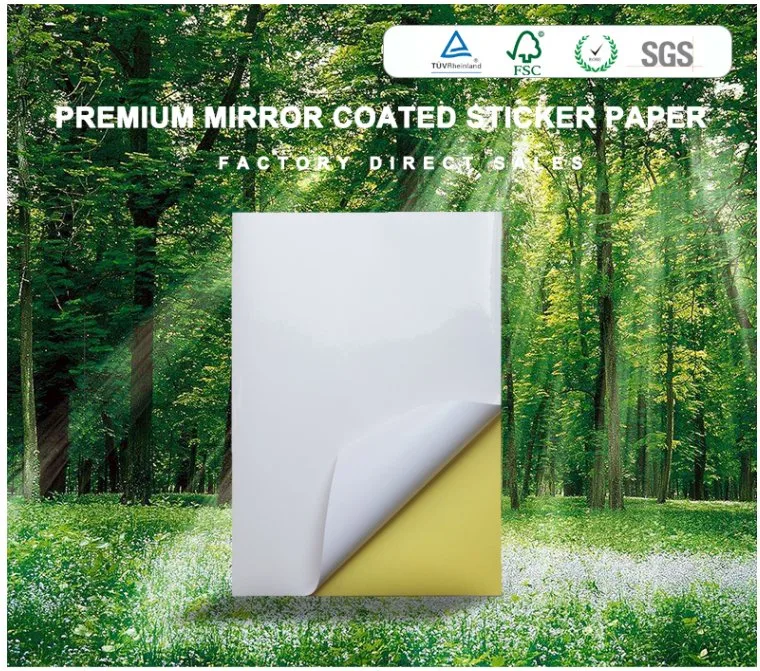 Adhesive Sticker Label Paper Sheet A4 Size Glossy or Matte Backside Yellow Type for Inkjet or Laser Printing