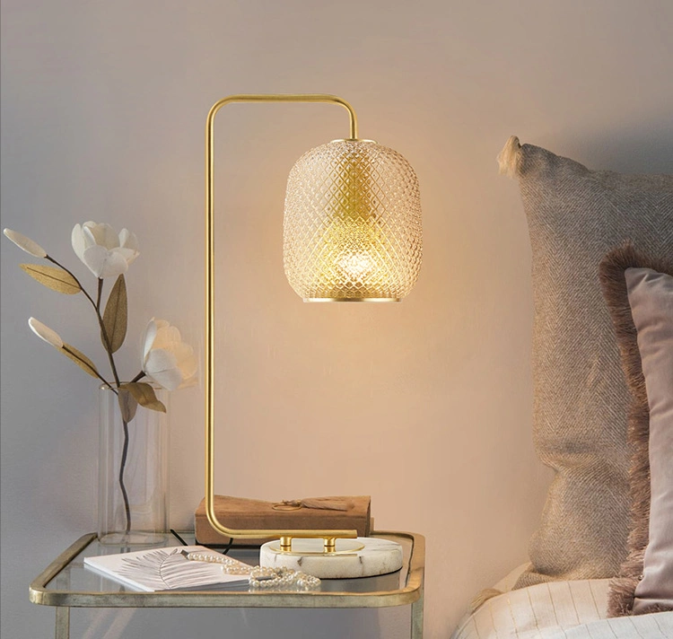 Glass Cover Gold Table Lamp Quorum Modern Lighting