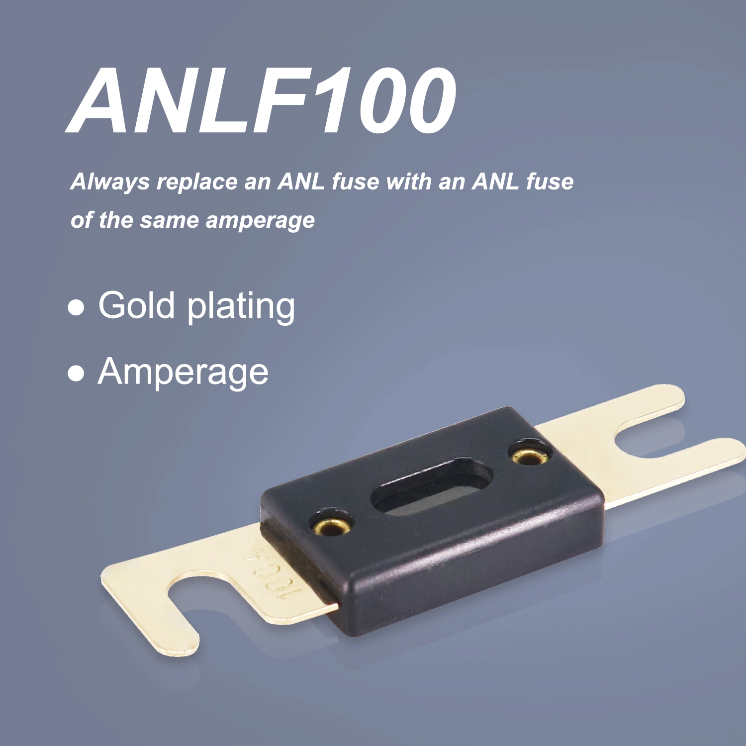 Edge Anlf100 2 Pack 100A Anl fusibles chapado en oro.