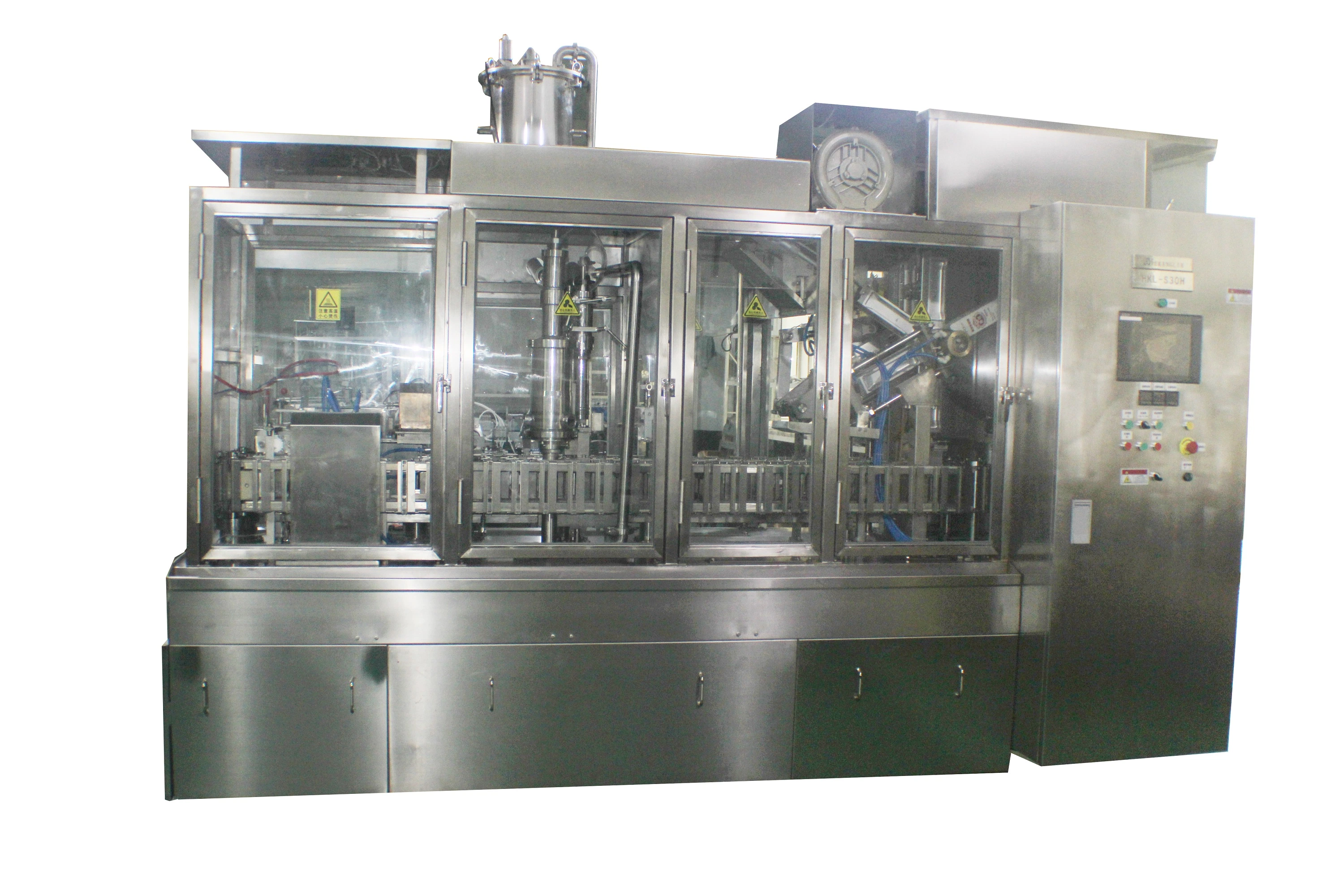 Gable Top Carton Aluminium Foil with Caps Filling Packing Line for Beverage Water Drinking Milk Juice
