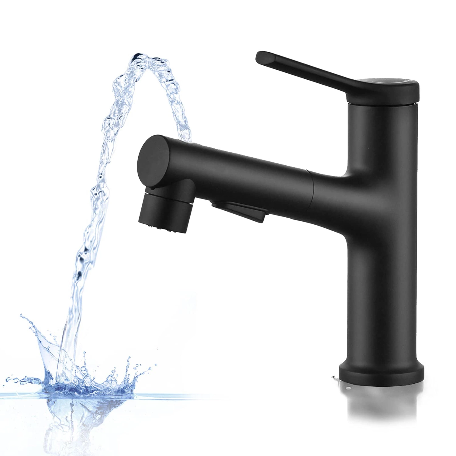 Online Good Selling Matte Black Flexible 3 Way Pre Rinse Hot and Cold Water Basin Mixer Bathroom Taps Product