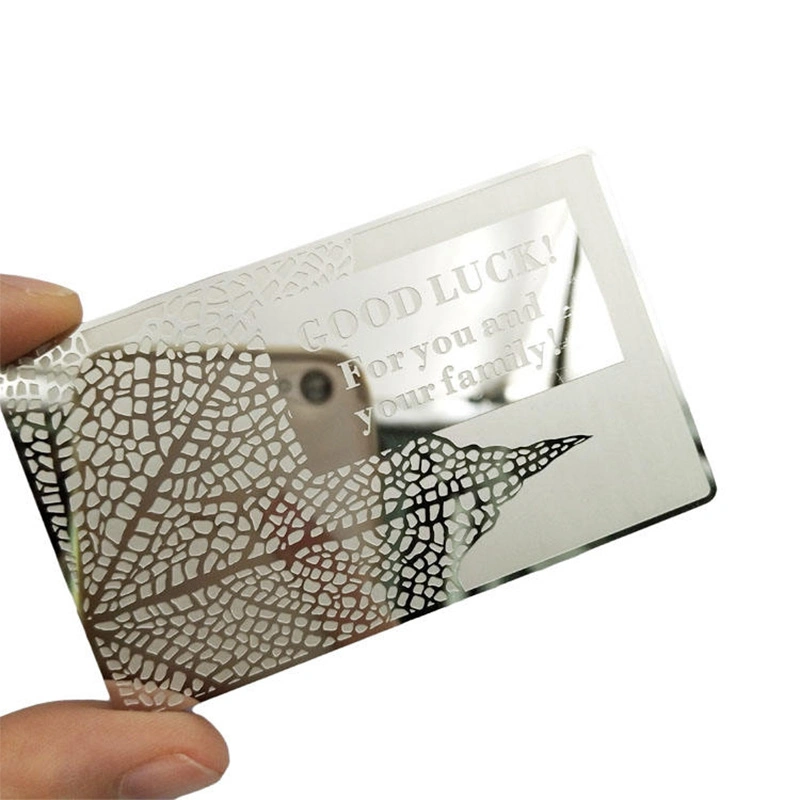 0.5mm Thickness Custom Design Die Cut Printing Cr80 Stainless Steel Metal Luxury Business Card