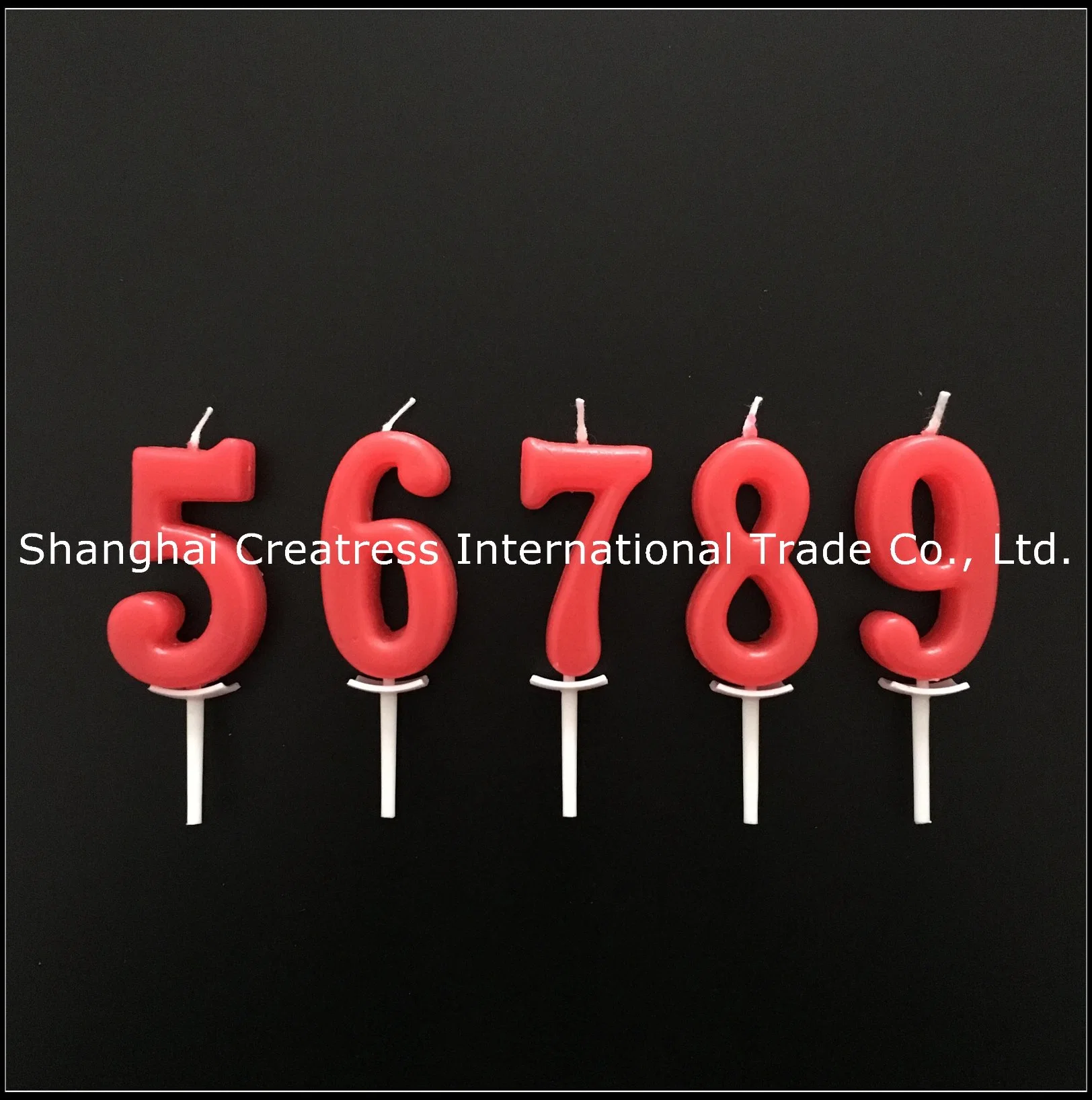 Verified Supplier 100% Pure Paraffin Red Fancy Number Birthday Candle on Picks