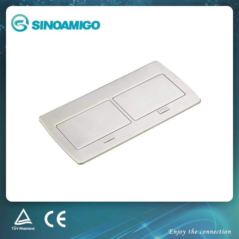 Sinoamigo Stainless Steel Plate Double Row Floor Socket with 6 Modules