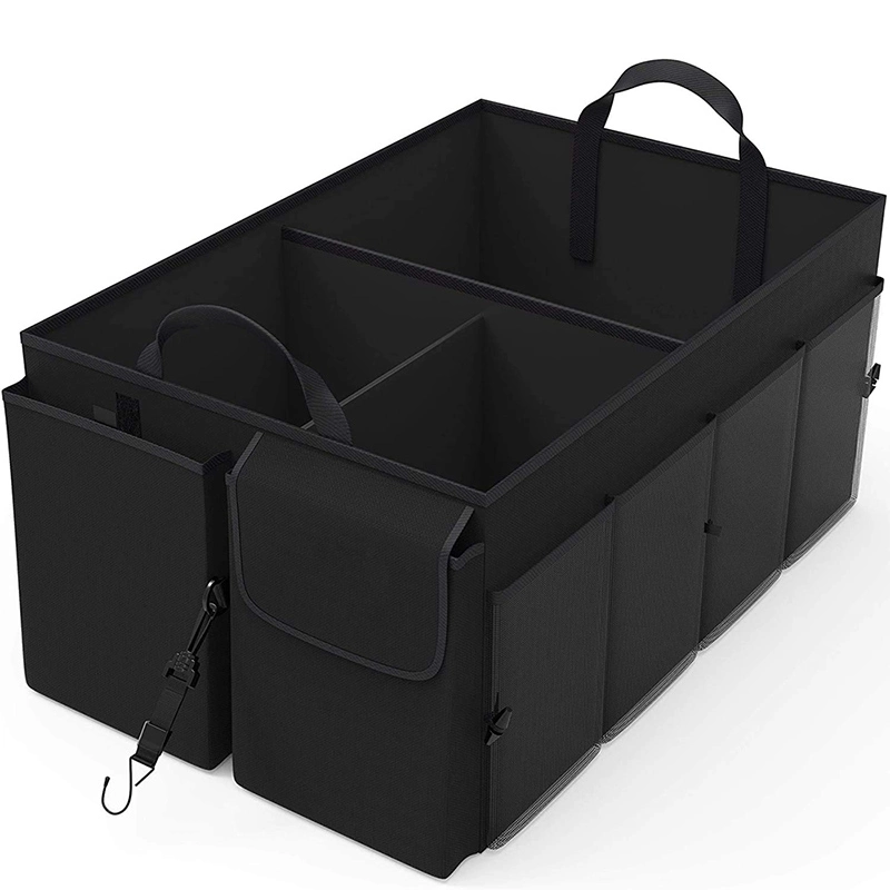 Trunk Organizers and Storage Collapsible Multi-Compartment Car Organizer with Adjustable Straps