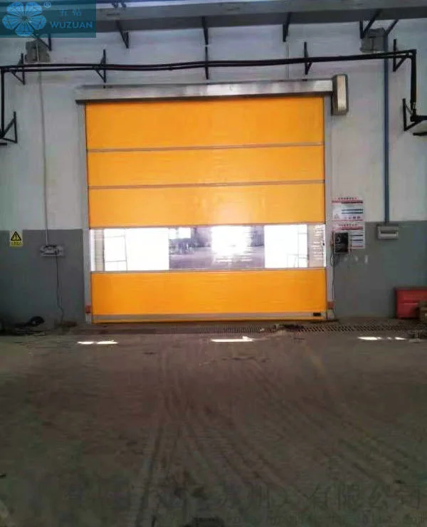 0.8 - 1.2mm Soft Plastic Curtain with 0.8 - 2mm Thick Clear PVC Window High Speed Roller Shutter Doors