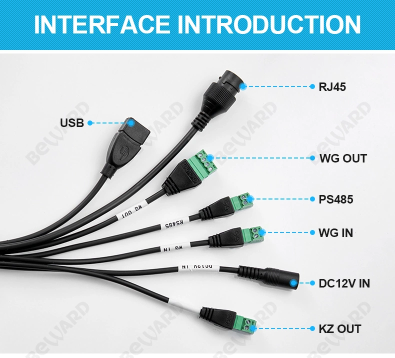 Faicla 7'' Waterproof Facial Access Control System Complete with Face Recognition Free Cute Staff Time and Attendance Software