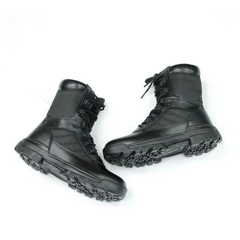 Custom Logo Wholesale/Supplier High Heel Rubber Outsole Black Tactical Boots Men