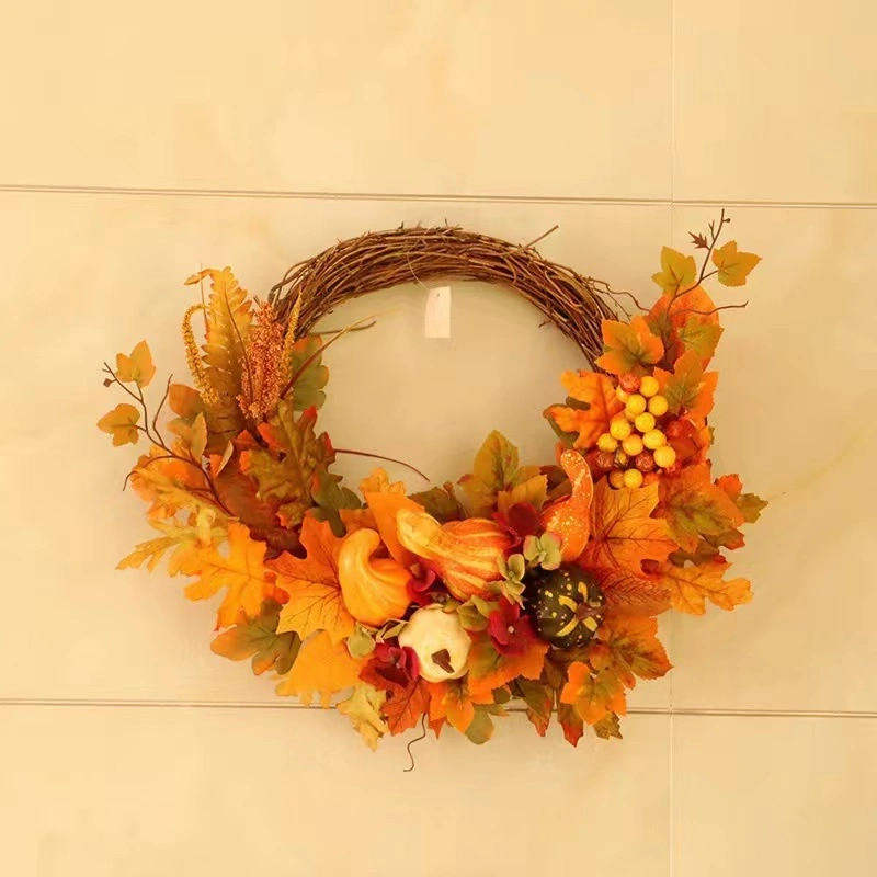 How Selling Harvest Halloween Yellow Maple Leaves Autumn Wreath