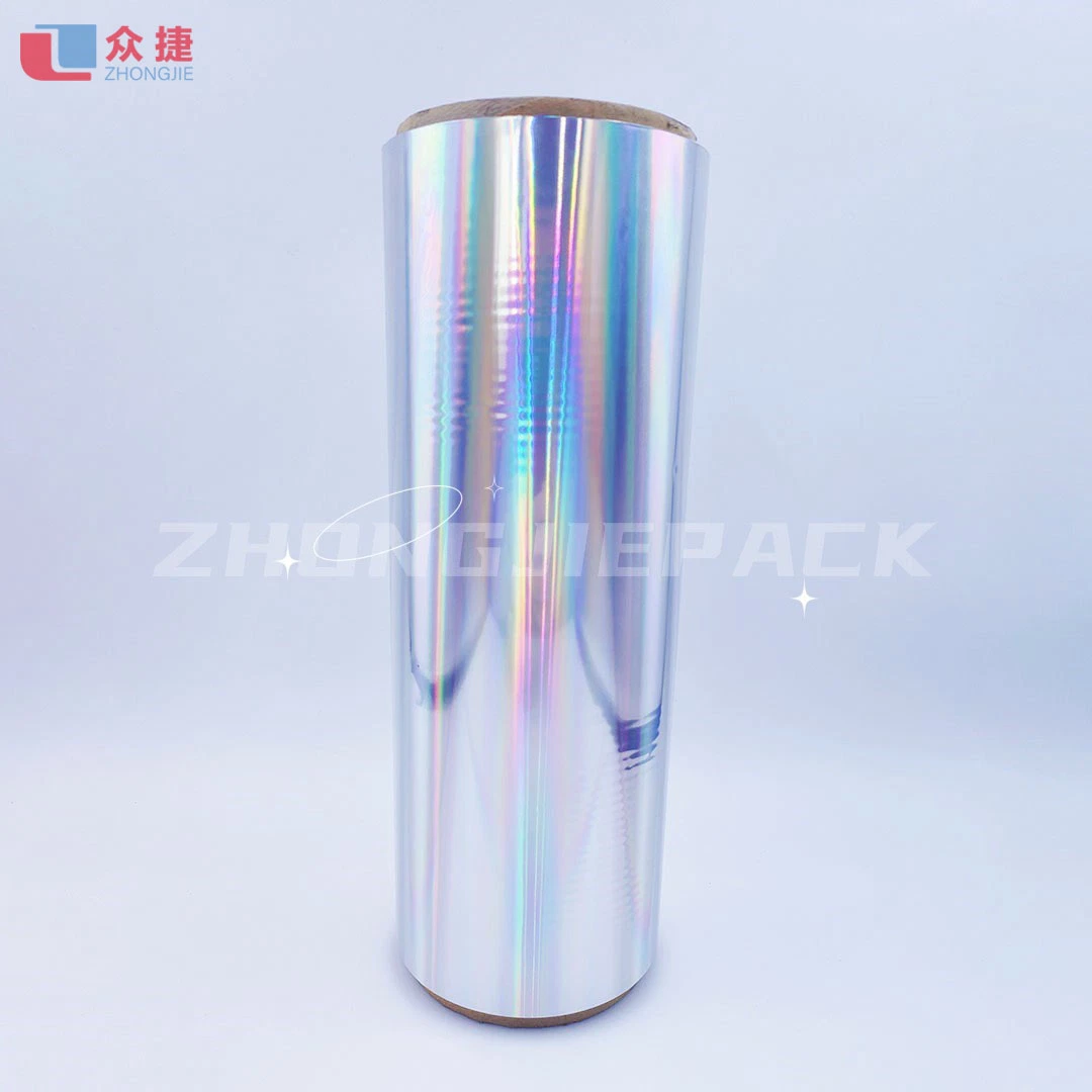 Zhongjiepack Fabricante material de embalaje Laminado térmico plástico elástico láser metalizado Holograma Holographic Pet Film