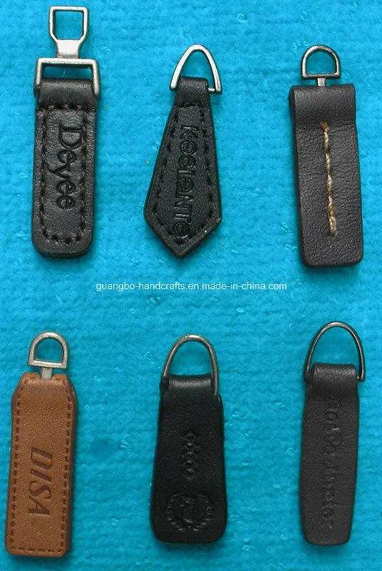 Cierre con cremallera cuero personalizada tira de control deslizante para el Zipper