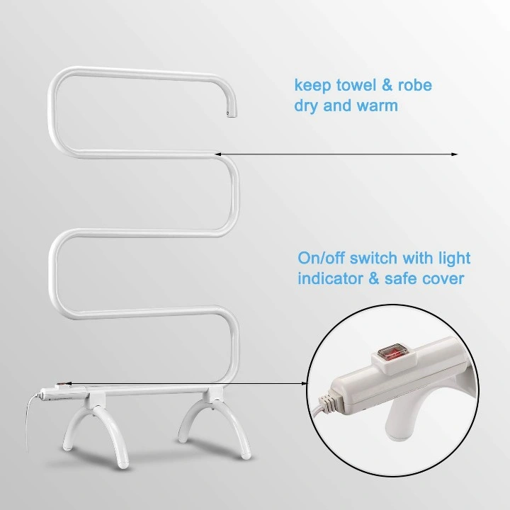 Customized 120W Wall Mount Warmer Free Standing Drying Heated Towel Rack