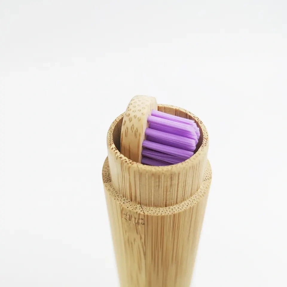 Hot Selling Natural Bamboo Tube Packaging Bamboo Toothbrush Case with OEM Logo