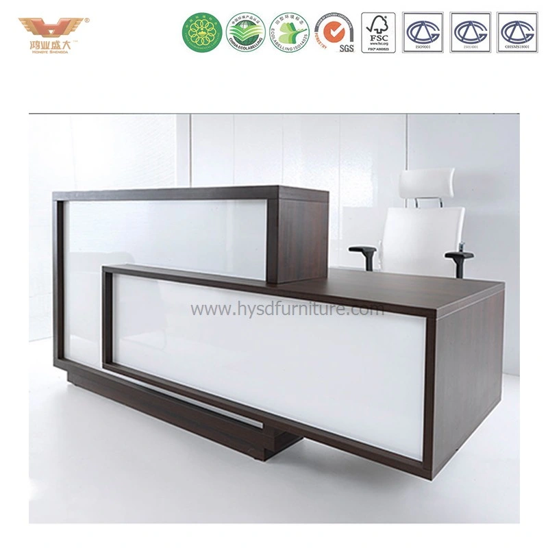 Modern Customized White Office Wood Standing Reception Desk (R11)