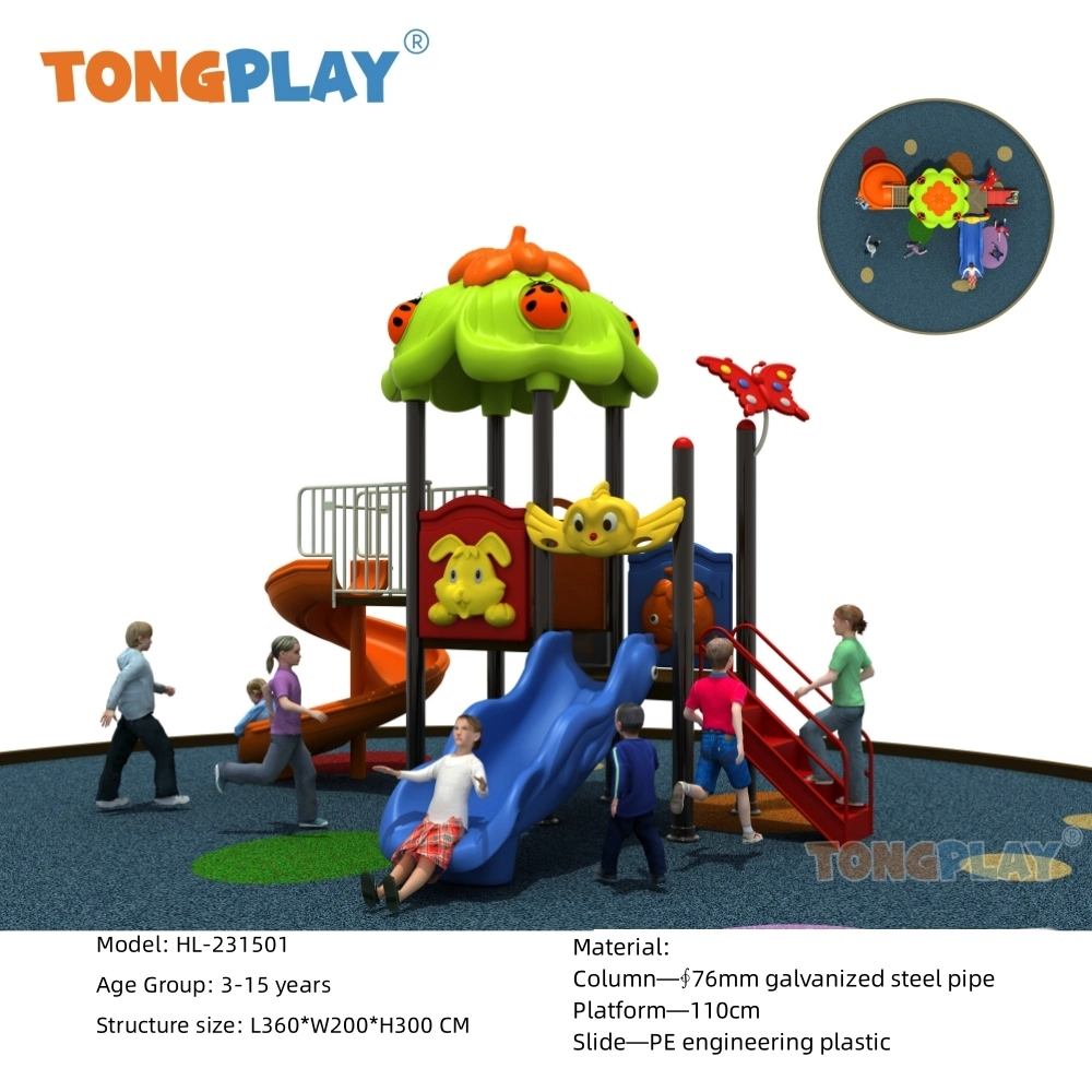 Tongplay Funny Playhouse Outdoor or Indoor Playground Lovely Slide Safety Material