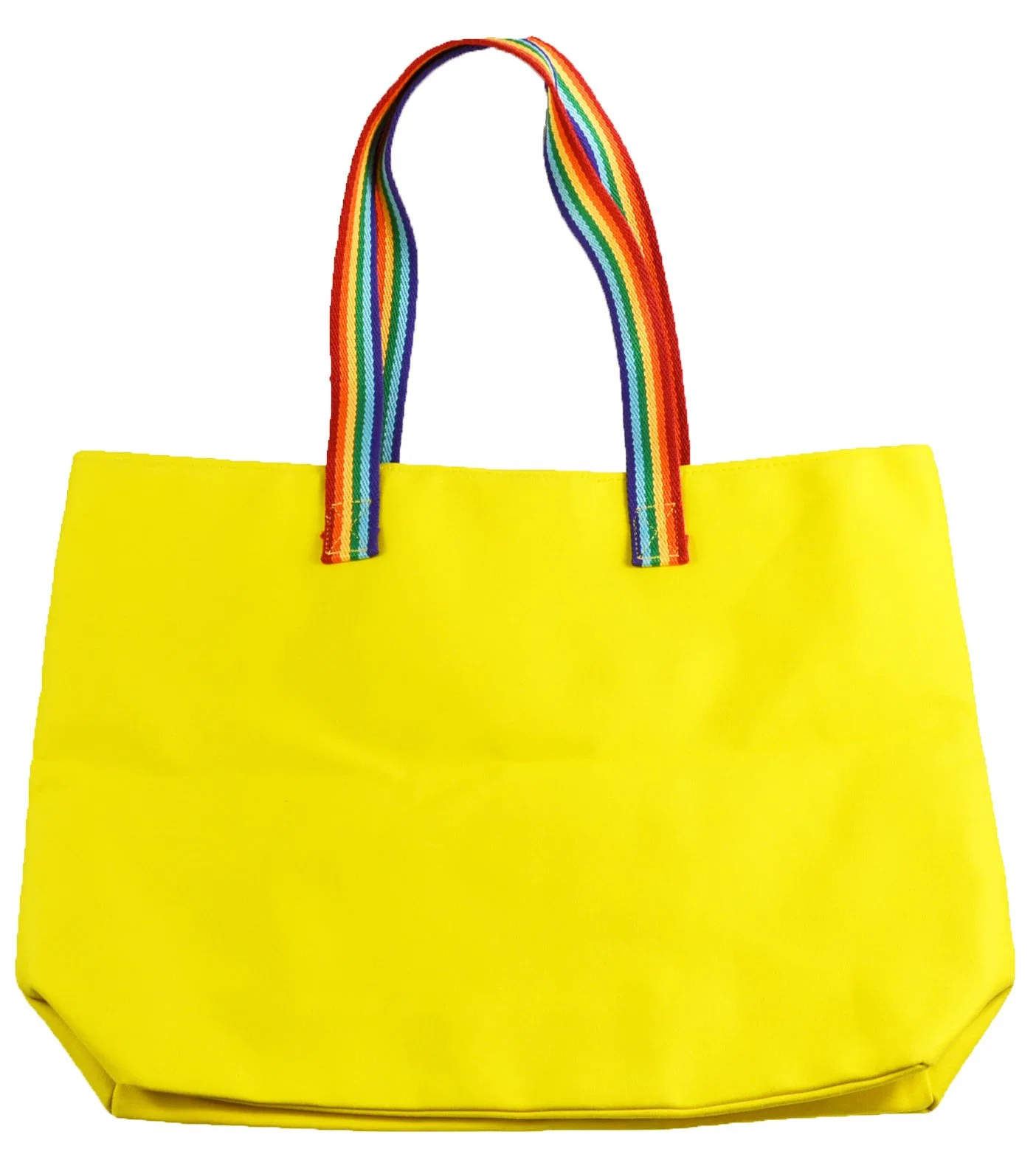 Yellow Canvas Soild Color Blank Shopping Tote Bags