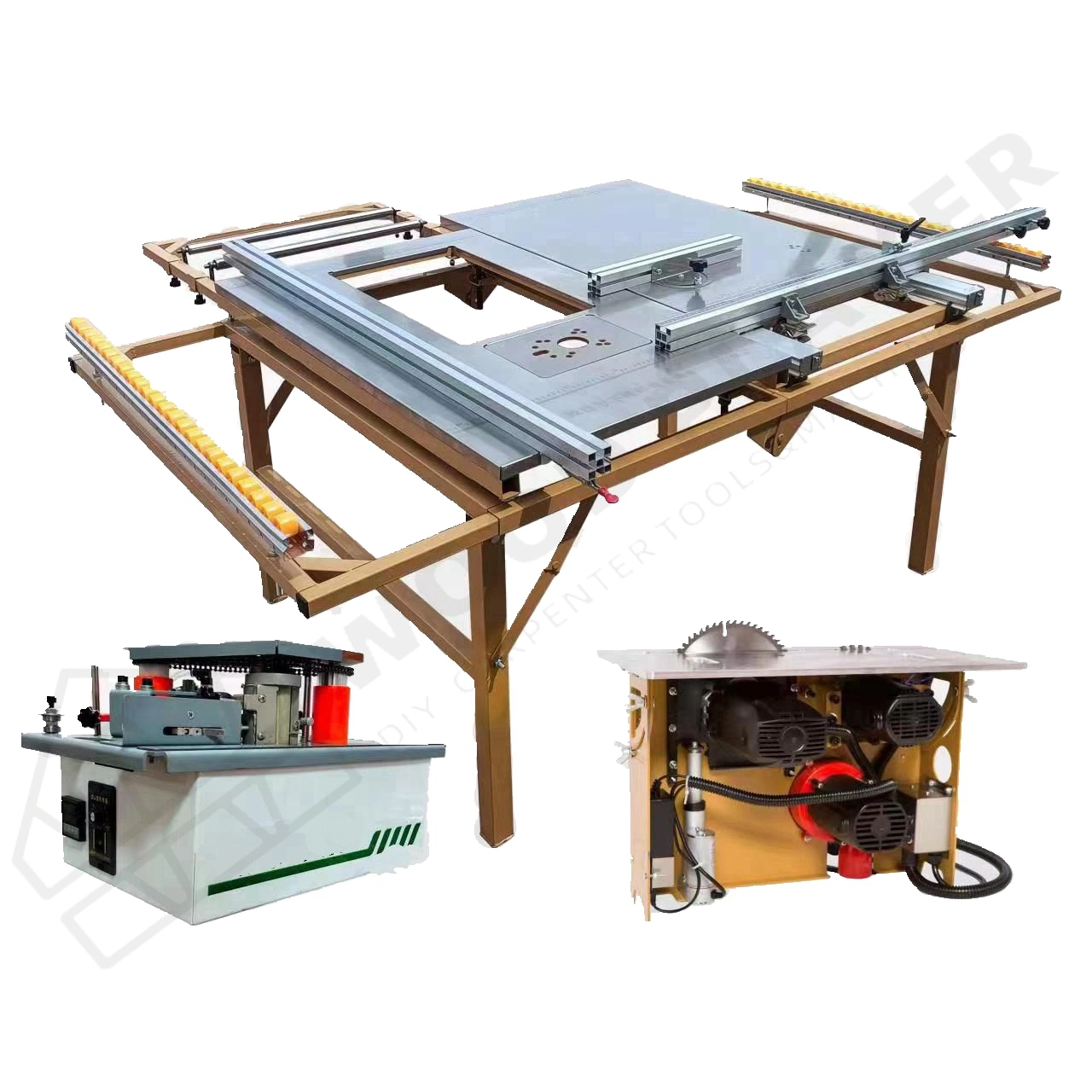 F800 Woodworking Bench with Electric Panel Saw and Mini Edge Banding Machine