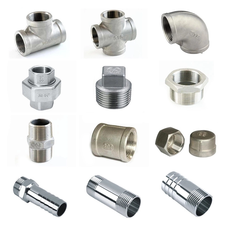 Stainless Fittings Size 1/8&prime; &prime; to 6&prime; &prime; Length Sch 40 NPT Thread Barrel Couplings