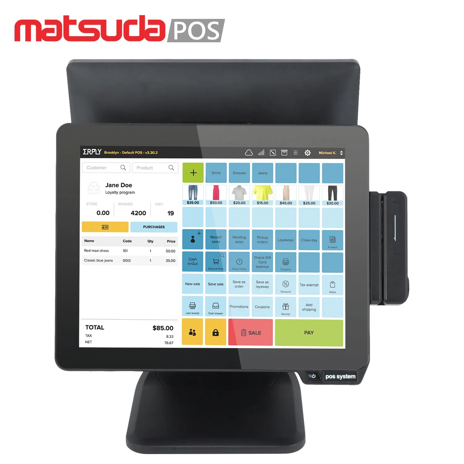 Directa de Fábrica de 15 pulgadas POS todo-en-una máquina registradora Dual-Screen tiendas de conveniencia Android POS magnético de la máquina