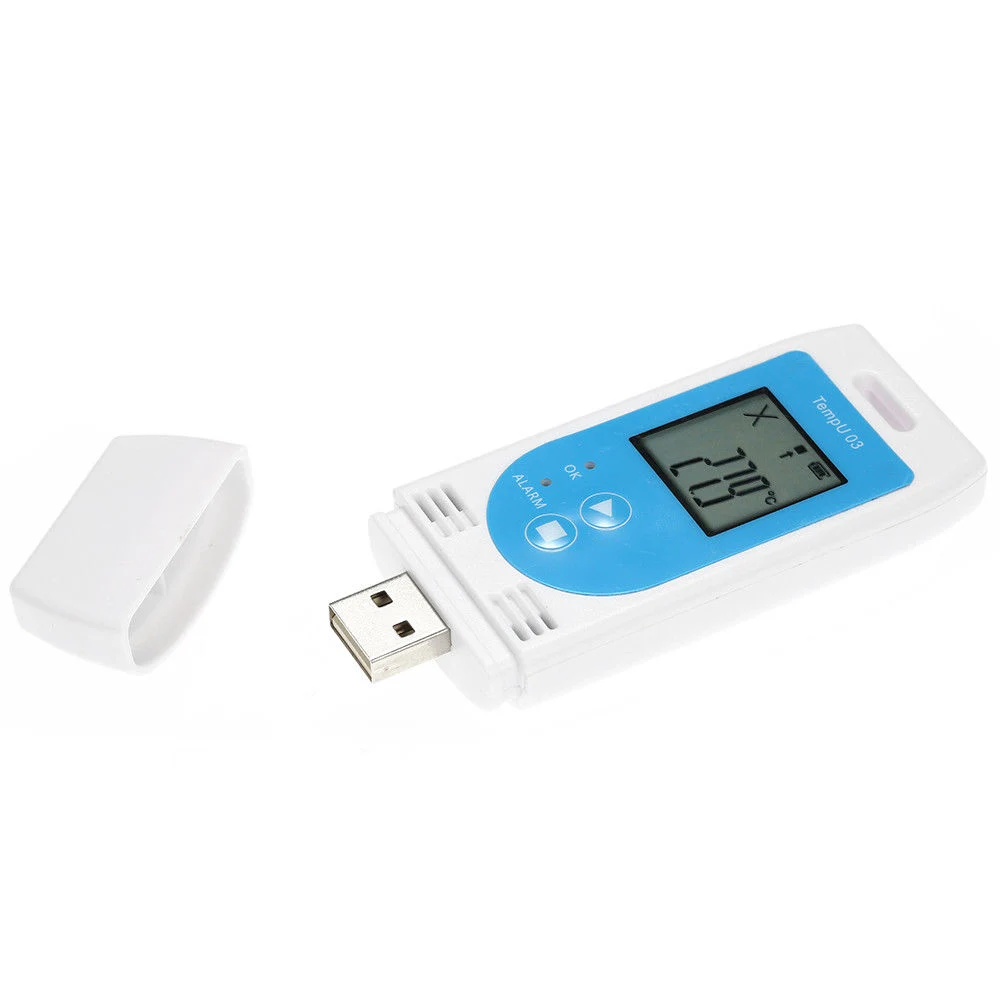 USB Conncetion and Configurable Before Use Tzone Tempu08 Single-Use USB Temp & Rh Data Logger with LCD Display