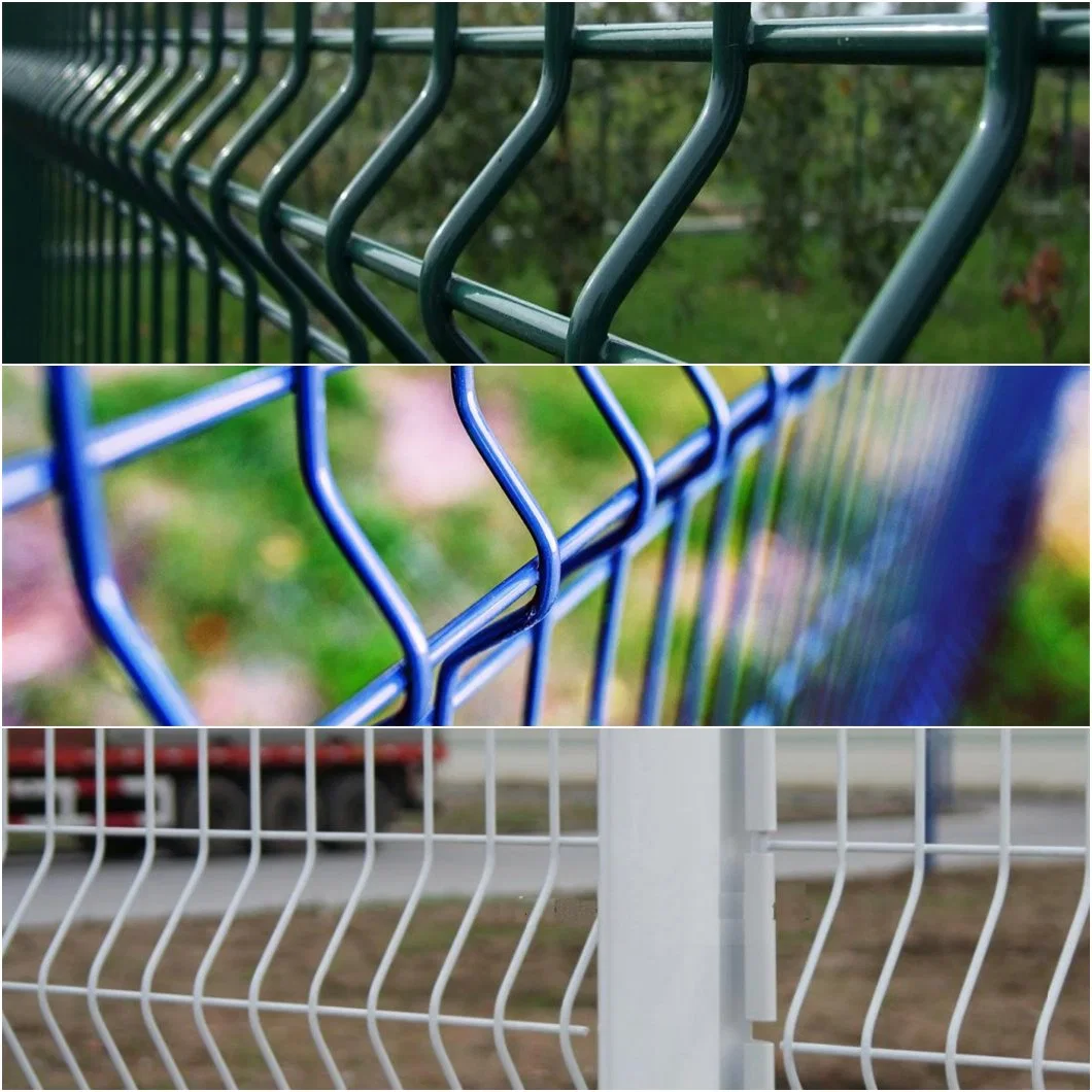 White Galvanized Welded Wire Mesh Fence Self-Lock V Curved Anti-Climb Metal Fence