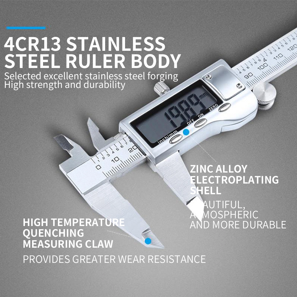 4Cr13 Stainless Steel 6'' Vernier Caliper with Zinc Alloy Cover