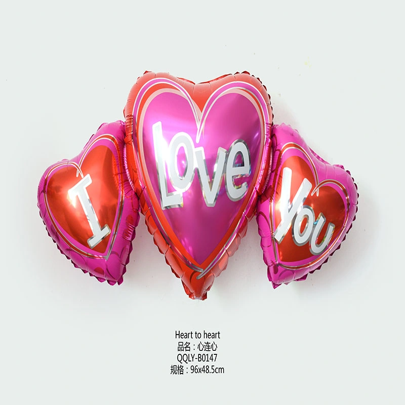 Aluminum Film Balloons Love Heart Valentine&prime; S Day for Wedding Decoration