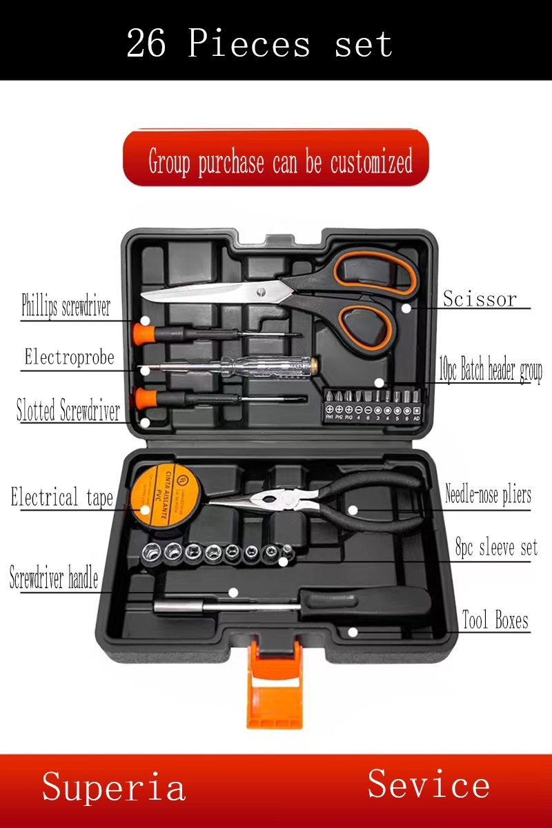 Conjunto de ferramentas para reparação de viaturas domésticas comuns de 26 peças