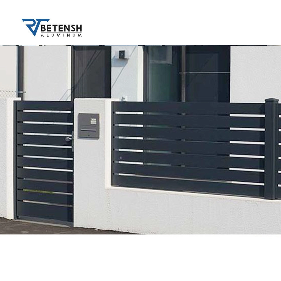 Aluminum Outdoor/Indoor Power Coated Black/White Privacy Profile Slat Horizontal Fence for Gate/Farm/Garden with CE/ISO