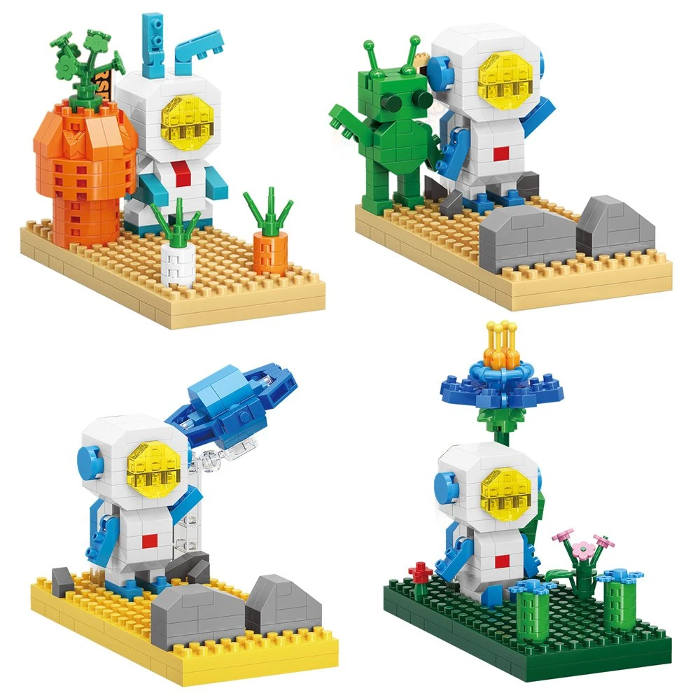 Astronautas bloques de construcción Insertar Astronaut compatible a mano niños pequeños partículas Micro Drill Aerospace Toy Space Building Blocks