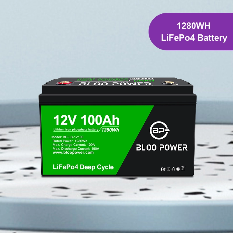 Bloopower Deep Cycle Lithium-Ionen-Akku 12 V Solarlicht LiFePO4 für den Sensor des Stromübertragungssystems zur Brandbekämpfung Sicherung