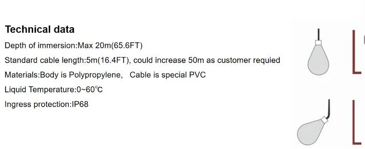 Датчик плавающего режима управления уровнем воды Датчик плавающего режима водяного бака