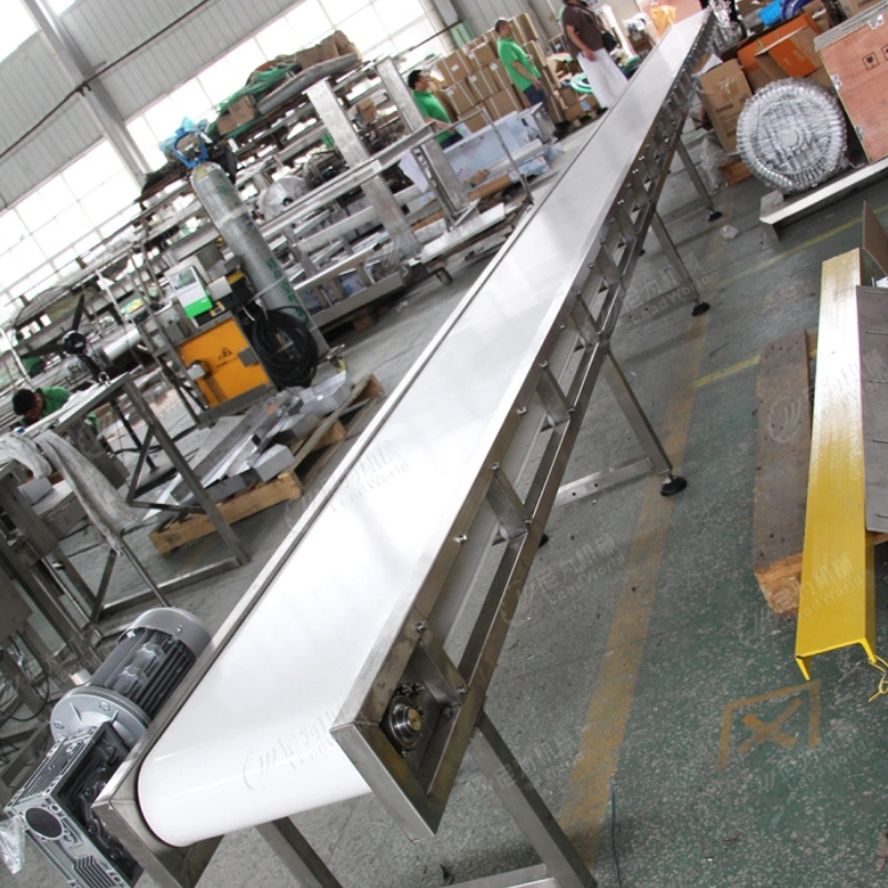 Leadworld Food Packaging Line Frame Structure Elevator Flat PVC White Conveyor Belt System