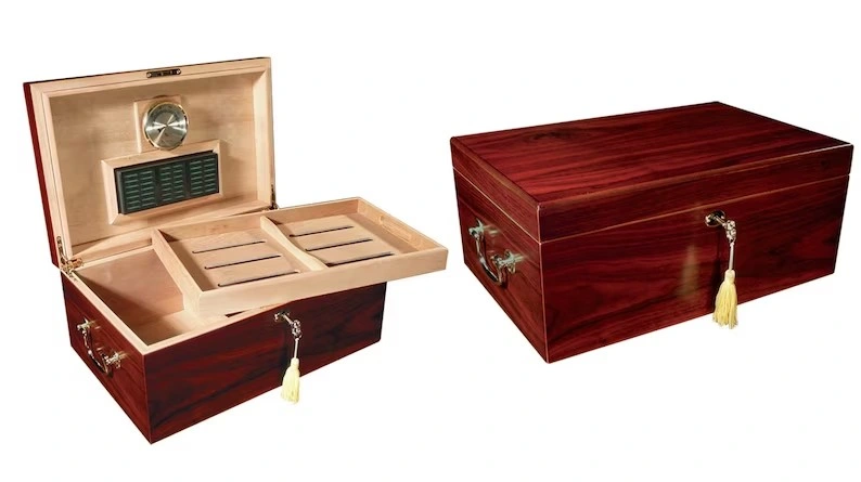 Superior Spain Cedar Wood Cigar Humidor Stash Chest Collection Box Case with Lock