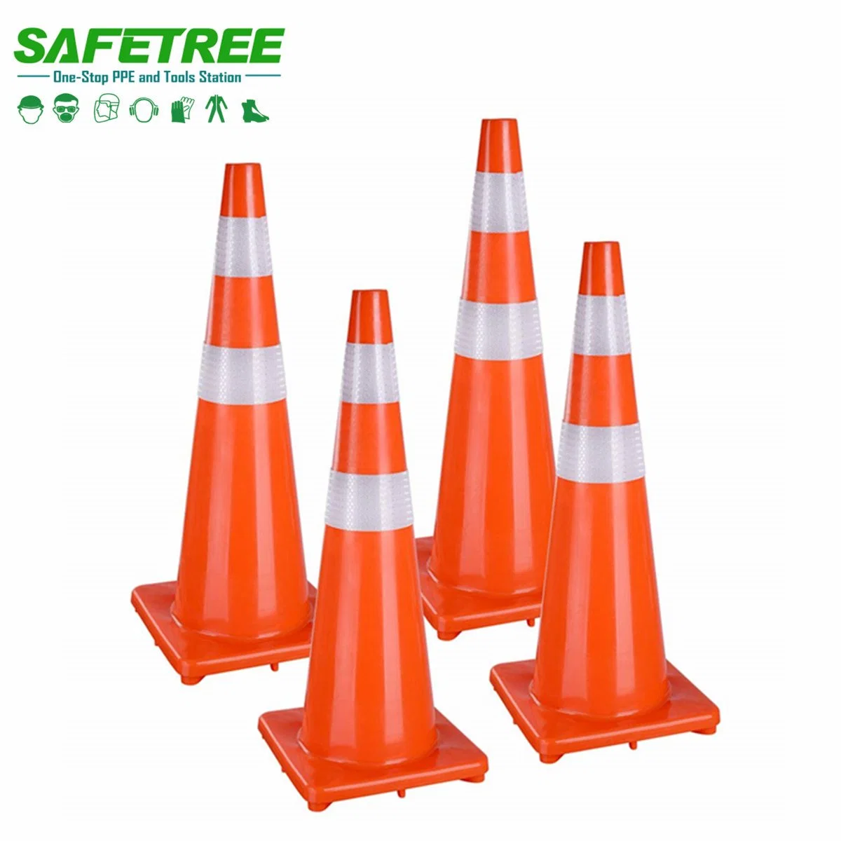 Virgin Material 36&prime; &prime; Height PVC Traffic Cone 90cm Orange Road Safety Cones