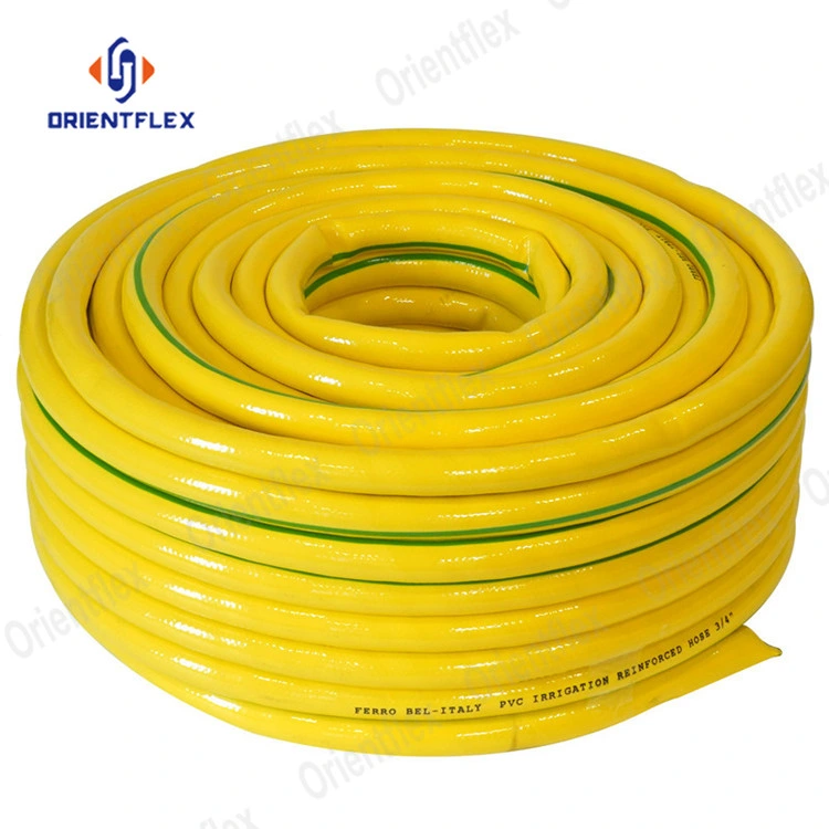 Reinforced Food Grade Green Yellow Durable Outdoor Soft Drinking Flexible Lightweight 50 FT 75 FT No Kink Plastic PVC Garden Water Pipe Hose