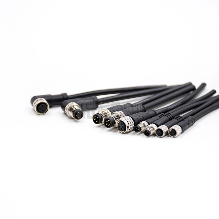 Straight Female Molding Waterproof 5 Pin M12 Connector Cable