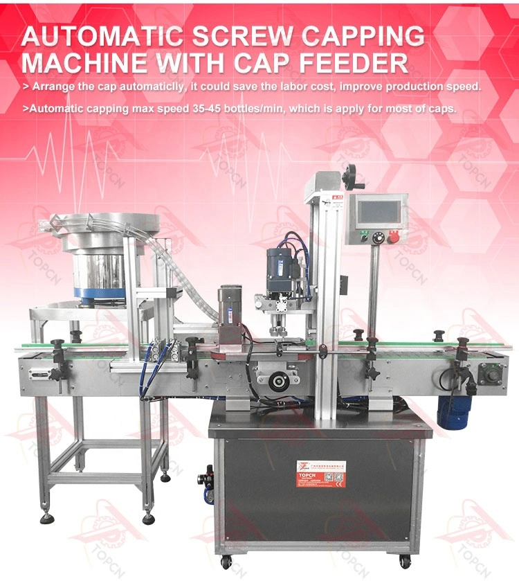 Top Plastic Cap Cosmetic Automatic Screw Bottle Capping Machine