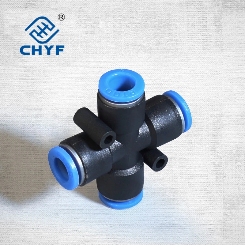 Pza Cross Four-Way Plastic Pneumatic Quick Connector Tracheal Joint Components Factory Direct Sales