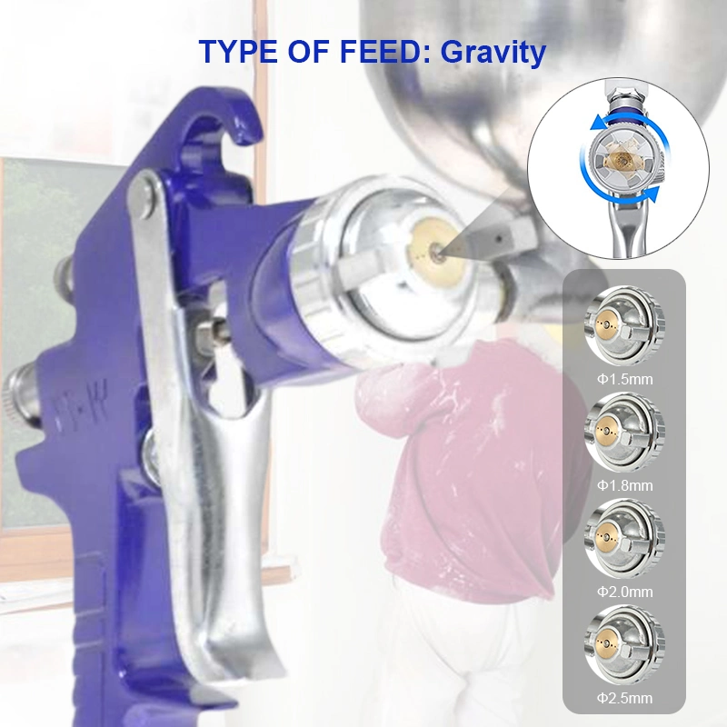 W-77g Hochdrucksprühpistole 1,5mm Düse 400cc Paint Cup Spritzpistole Für Autolackierung