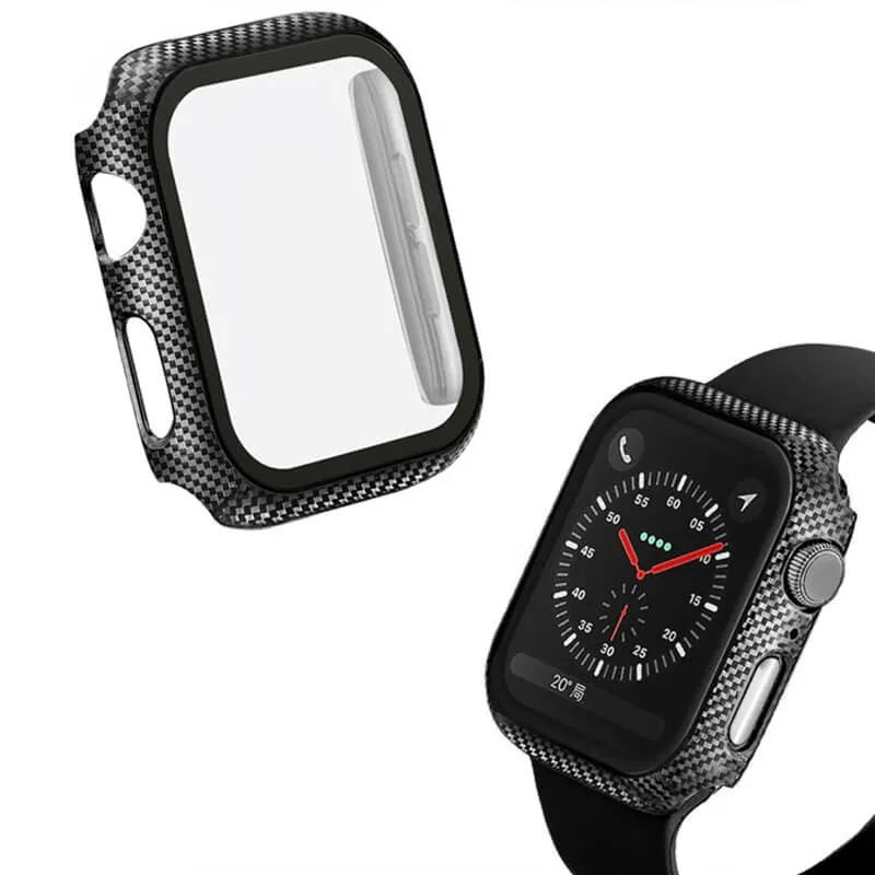 Ultra Thin Light Weight Black Carbon Fiber Apple Watch Case