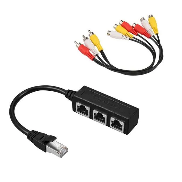 RJ45 Splitter LAN Ethernet Network RJ45 Connector Splitter Adapter Cable for PC Networking Extension 1 Male to 2/3 Female Cable