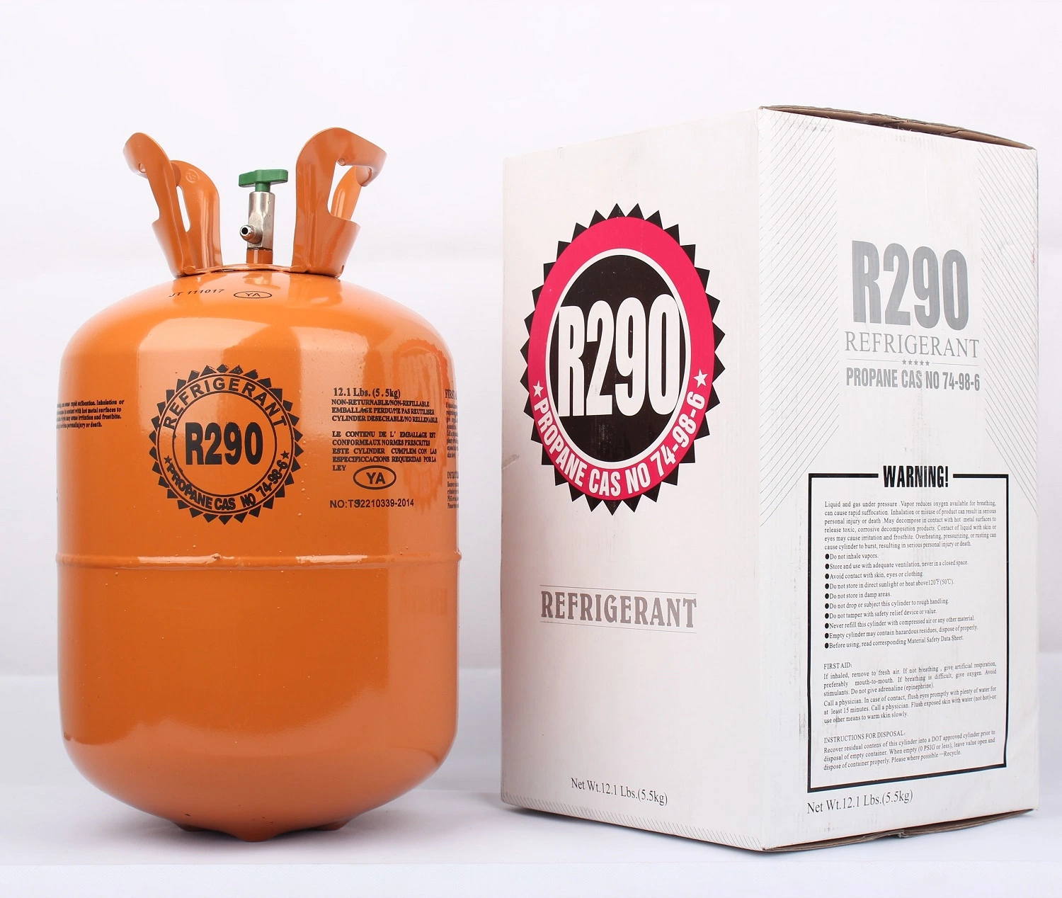 Factory Sale 5.5kg Cylinder Propane Gas R290 Refrigerant