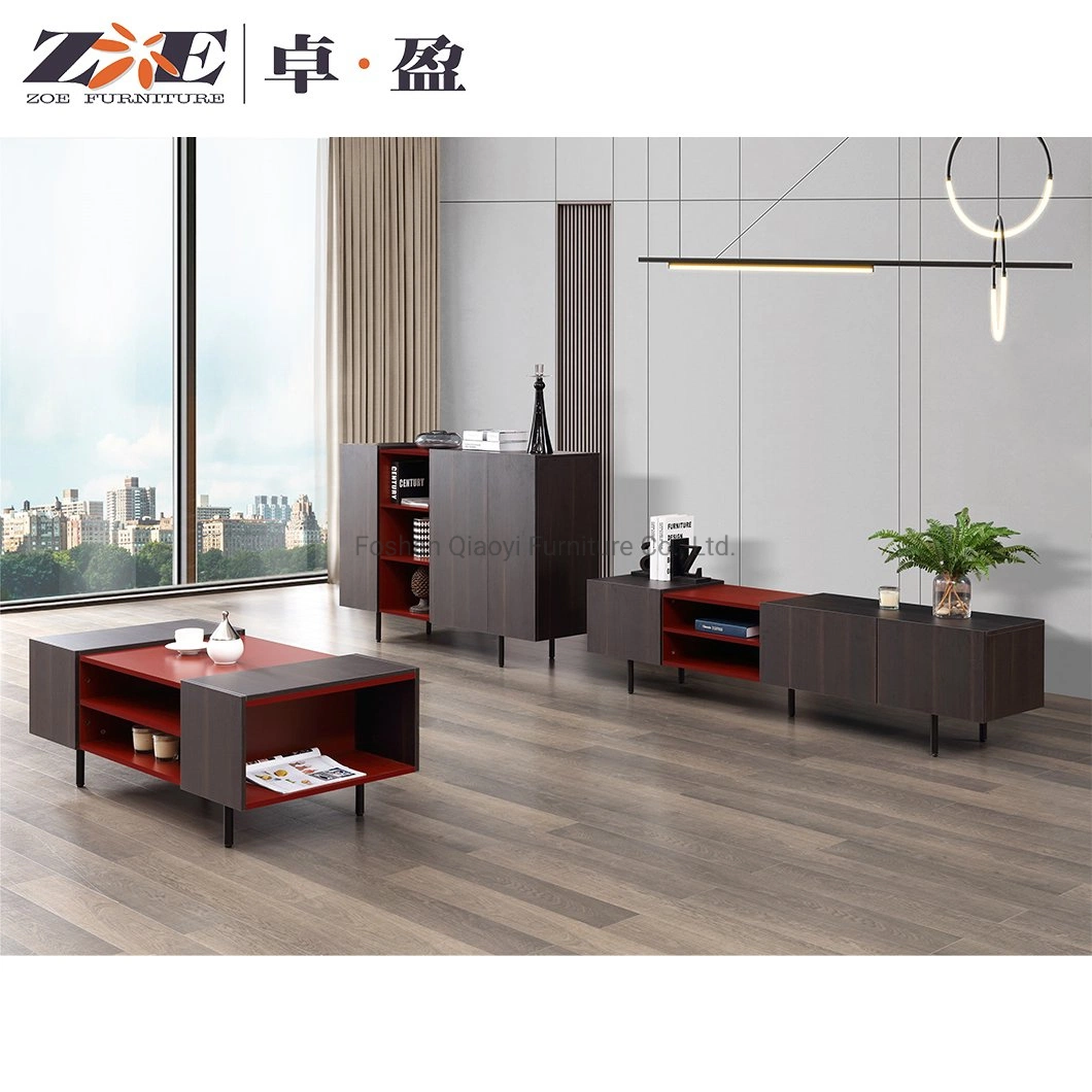 Luxury Vintage Living Room Furniture Red MDF Sideboard Mini Corner Home Coffee Side Cabinet