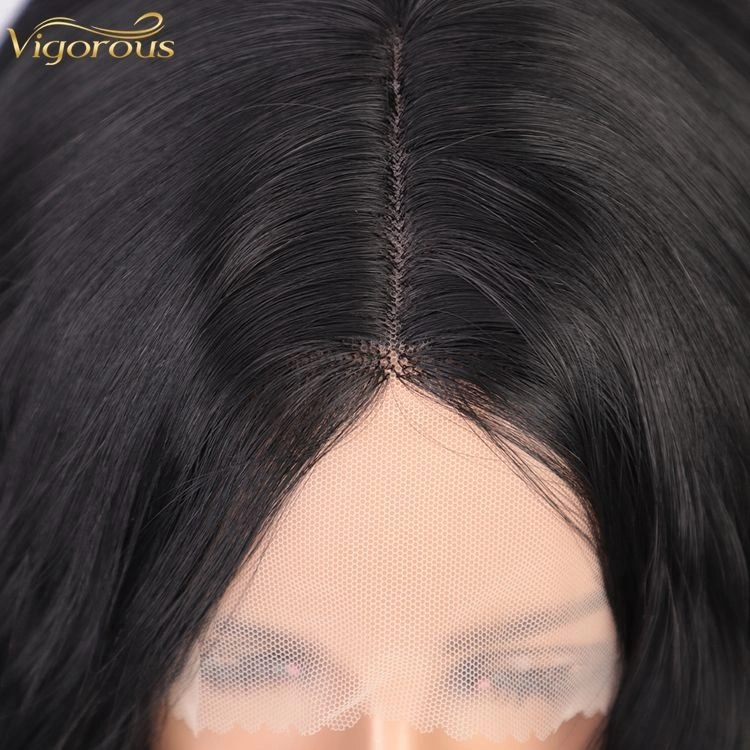 Long Black Synthetic Body Wavy Lace Front Wig Daily Natural Hair