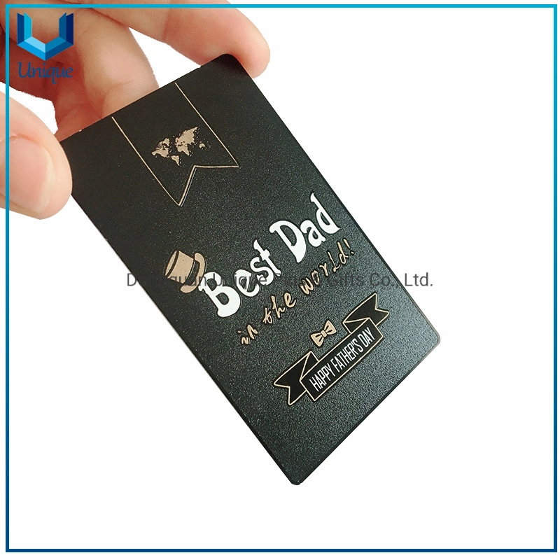 OEM Factory Wholesale/Supplier Stainless Steel Matte Finshing Black Metal Card, Souvenir Metal Gift Card, Custom Design Business Card