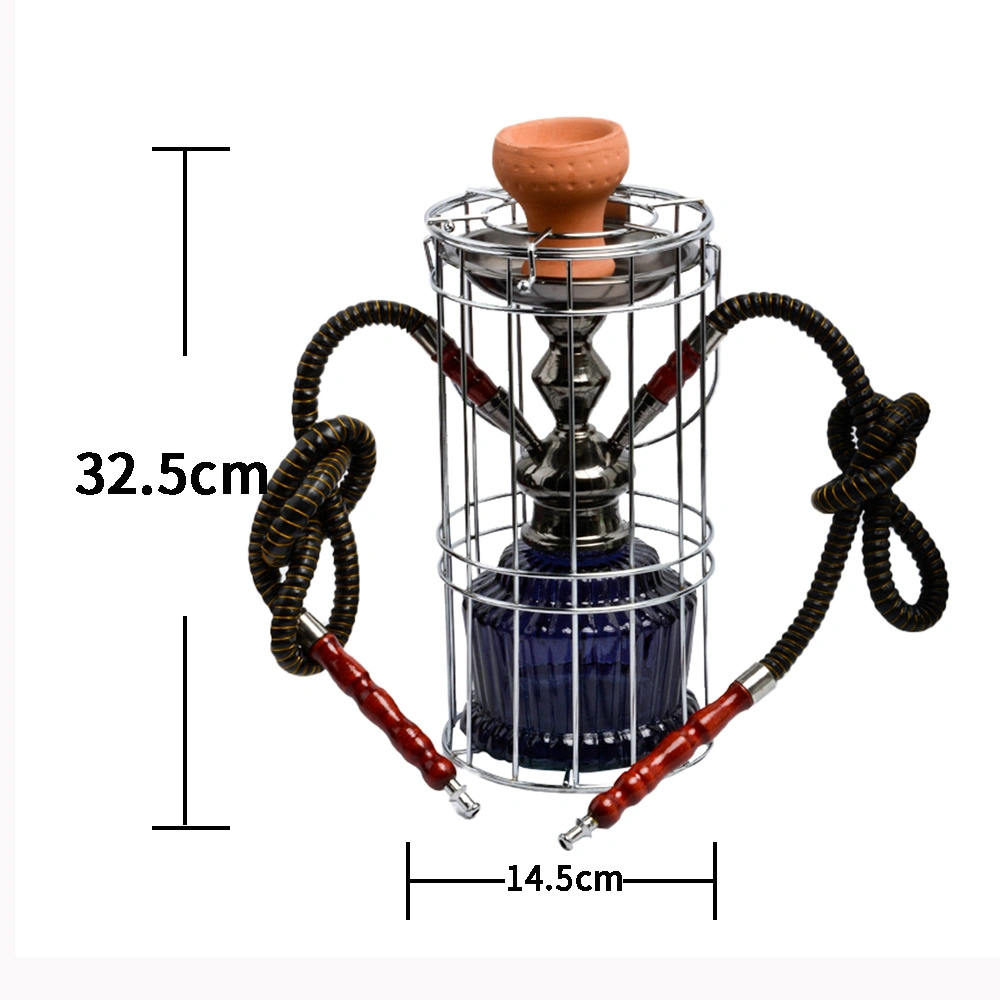 Arab Glass Hookah Bonging Shisha Wasserpfeifen Narguile Komplette Topf Shisha Schlauch Hookah Mund Shisha Schüssel Rauchen Shisha Zubehör mit Eisenkäfig