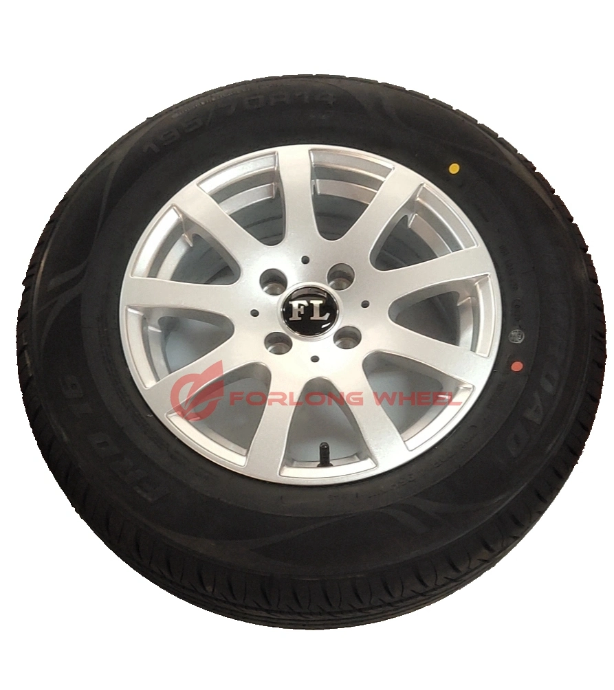 Forlong Wheel Silver Trailer Alloy Wheel Rim 14inch 6j 4 on 100mm 650kgs 195/70r14 for Touring Campling Caravan Trailer Use