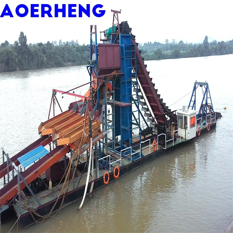 Capacidad 100ton/H Mining Machine/Gold y Diamond Dredger uso para obtener Oro y Diamante del Río/Lago